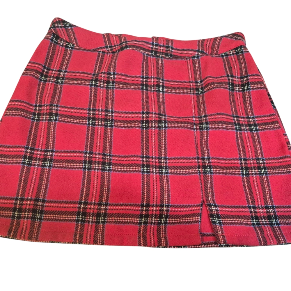 No Boundaries Red Plaid Mini Skirt Size 15 17 Juniors Preppy Academia